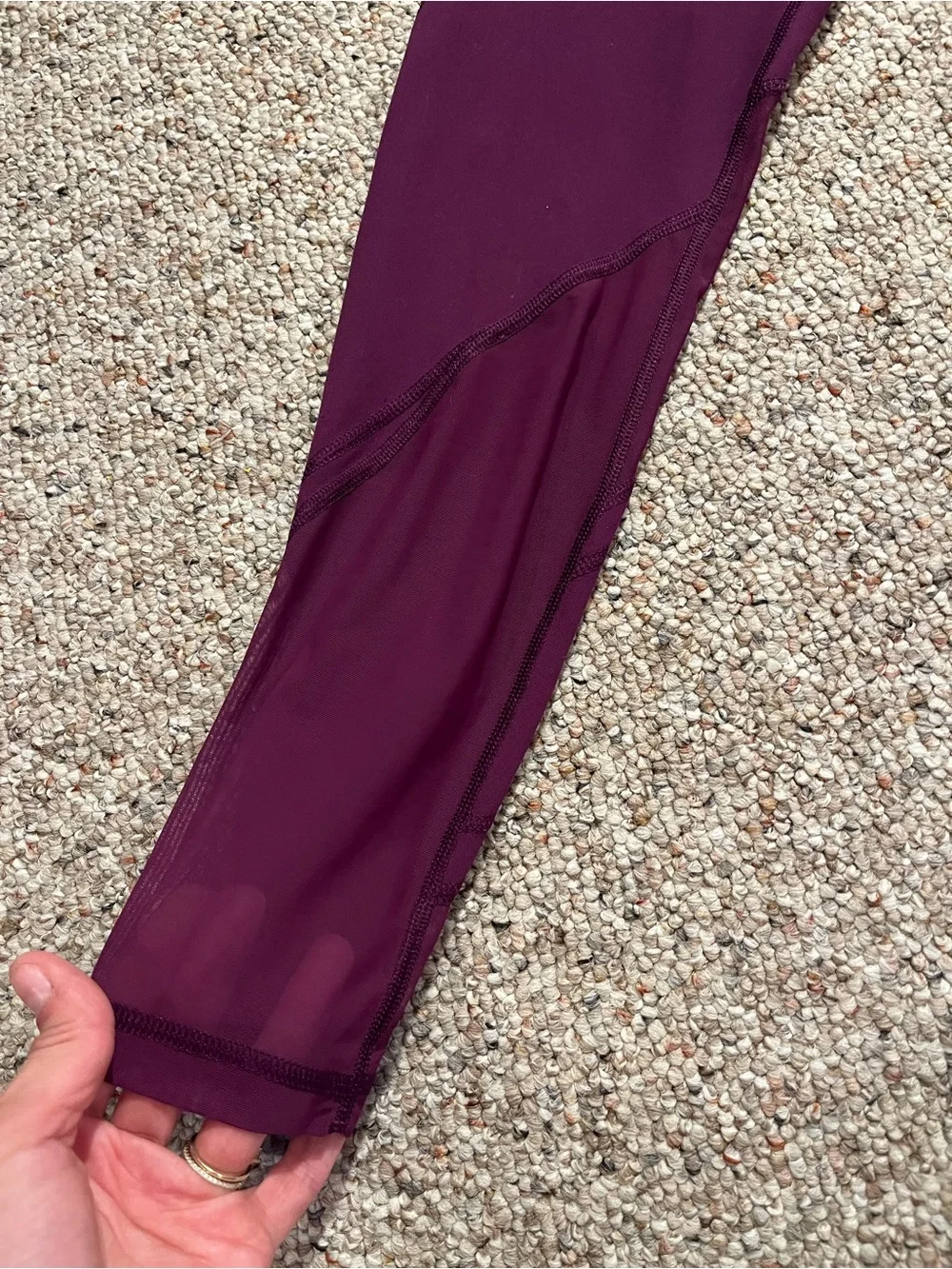 Victorias Secret Sport Deep Purple Mesh-Panel Leggings